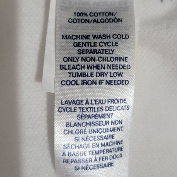 Chaps Men's XL White Hula Girl Short Sleeve Vneck 1/4 Button Cotton Polo Shirt - Picture 5 of 9